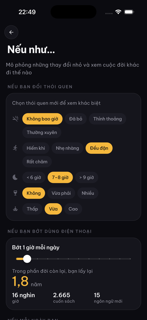 Mô phỏng What if trên app